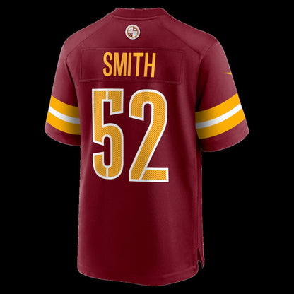 W.Commanders #52 Preston Smith Burgundy Team Game Stitched American Football Jerseys CustomName