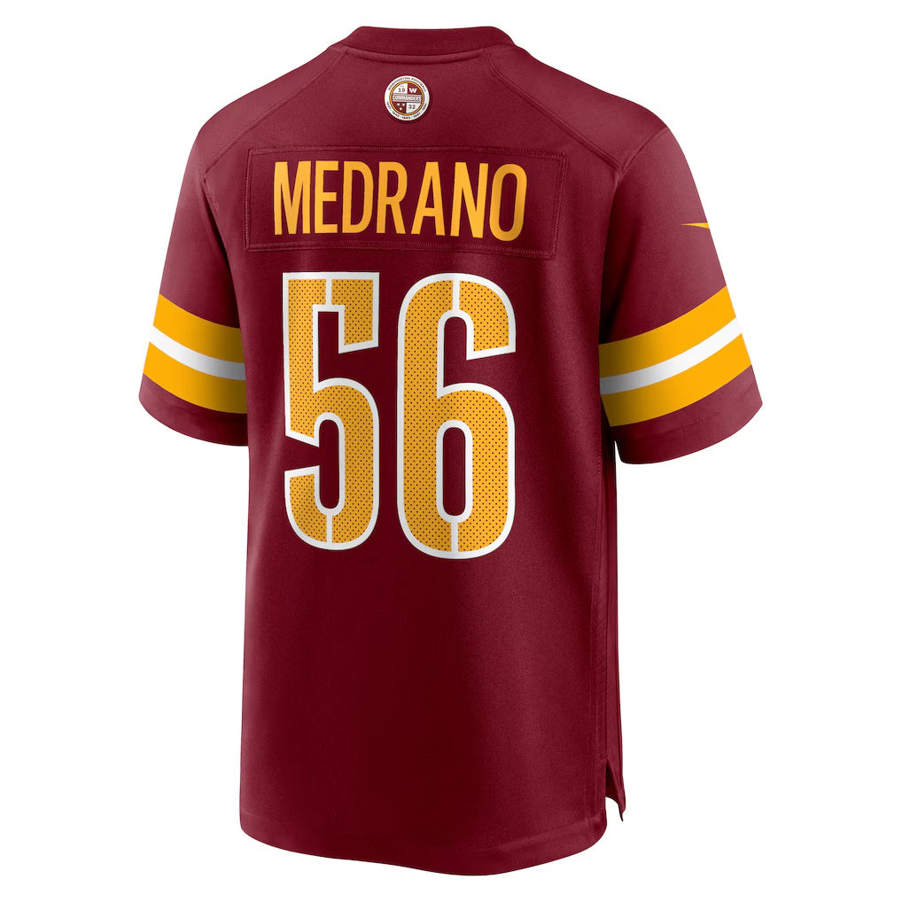 W.Commanders #56 Kain Medrano Burgundy Team Game Stitched American Football Jerseys CustomName