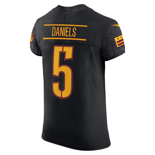 W.Commanders #5 Jayden Daniels Black Alternate Vapor F.U.S.E. Elite Stitched American Football Jerseys