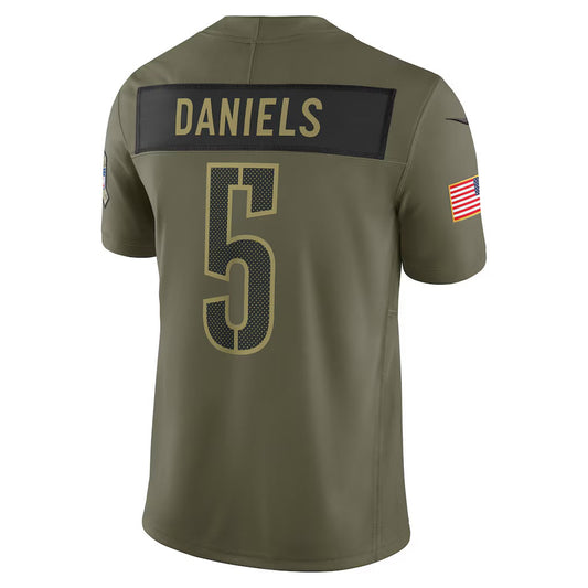 W.Commanders #5 Jayden Daniels Olive 2025 Salute to Service Limited Stitched American Football Jerseys CustomName