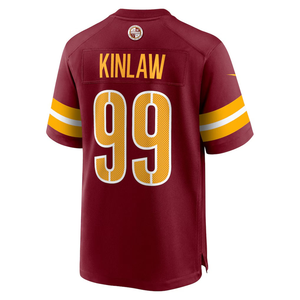 W.Commanders #99 Javon Kinlaw Burgundy Team Game Stitched American Football Jerseys CustomName