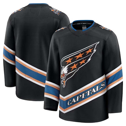 W.Capitals Fanatics Alternate 50th Anniversary Premium Jersey - Black Stitched American Hockey Jersey UNEC