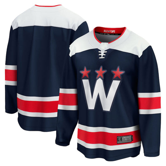 W.Capitals Fanatics Branded 2020-21 Alternate Premier Breakaway Jersey Navy Stitched American Hockey Jersey UNEC
