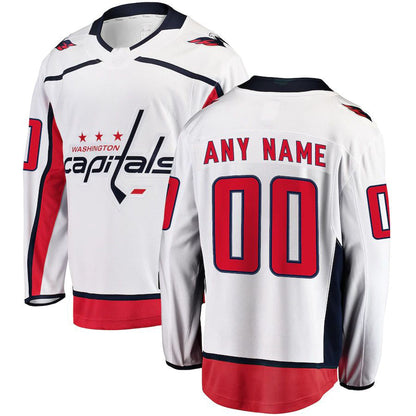 Custom W.Capitals Fanatics Branded Away Breakaway White Stitched American Hockey Jersey UNEC