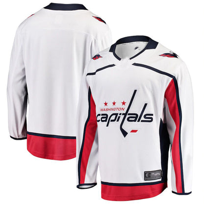 W.Capitals Fanatics Branded Breakaway Away Jersey White Stitched American Hockey Jersey UNEC