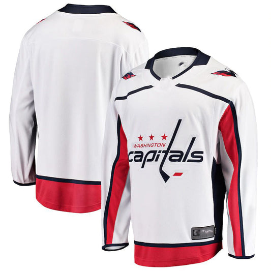 W.Capitals Fanatics Branded Breakaway Away Jersey White Stitched American Hockey Jersey UNEC