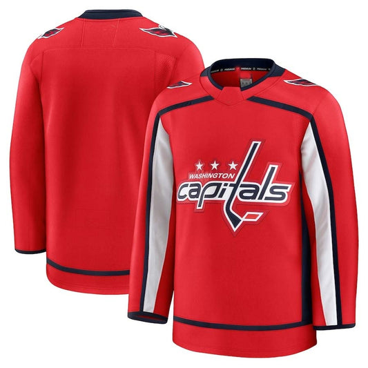 W.Capitals Fanatics Home Premium Jersey - Red Stitched American Hockey Jersey UNEC