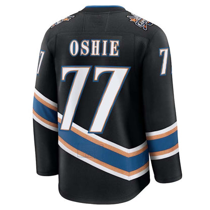 W.Capitals #77 TJ Oshie Fanatics Alternate 50th Anniversary Premium Jersey - Black Stitched American Hockey Jersey UNEC