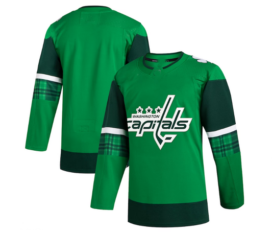 W.Capitals 2023 St. Patrick's Day Primegreen Authentic Jersey - Kelly Green Stitched American Hockey Jersey UNEC