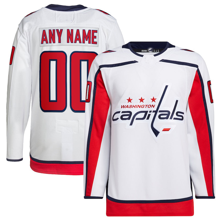 Custom W.Capitals Away Primegreen Authentic Pro Jersey White Stitched American Hockey Jersey UNEC