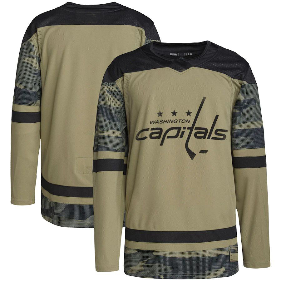 W.Capitals Military Appreciation Team Authentic Practice Jersey Camo Stitched American Hockey Jersey UNEC