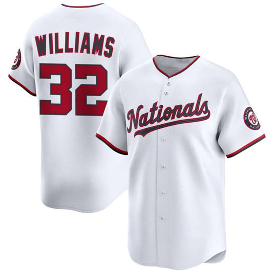 Washington Nationals #32 Trevor Williams White 2025 Home Limited Stitched Baseball Jersey