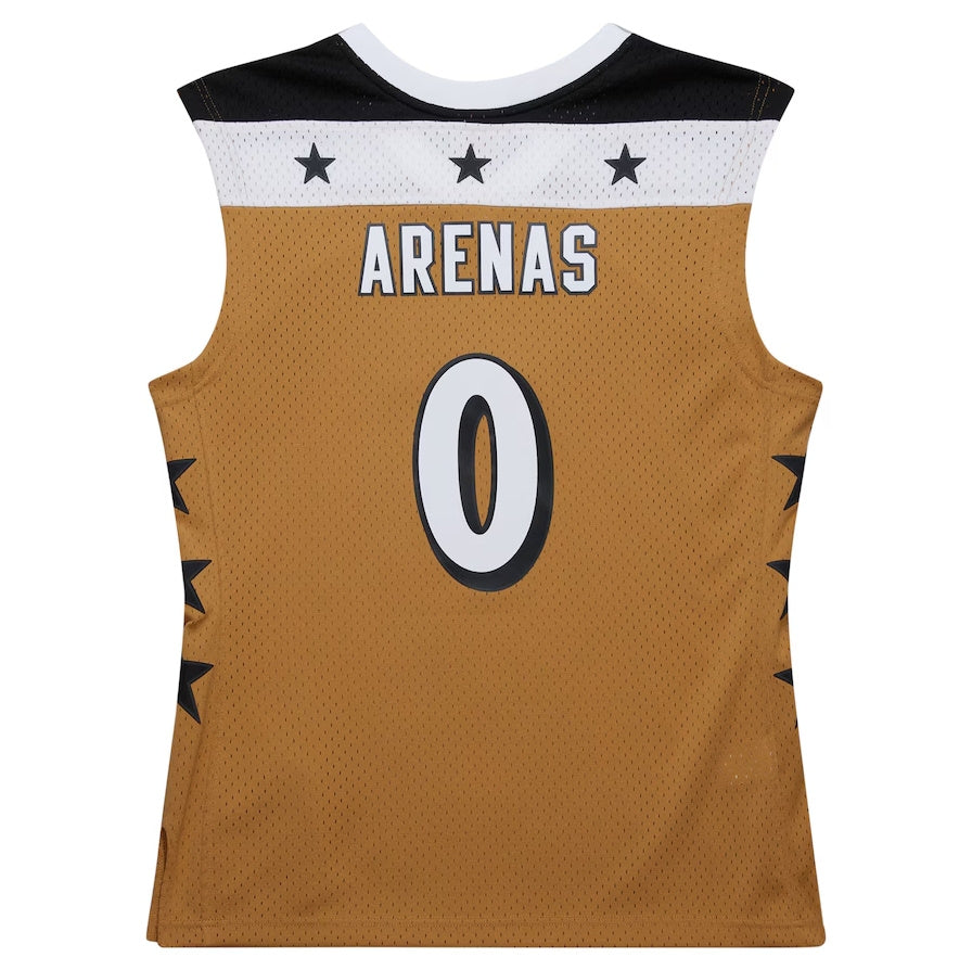 W.Wizards #0 Gilbert Arenas Mitchell & Ness 2006-07 Hardwood Classics Swingman Jersey - Gold Stitched American Basketball Jersey UNEC