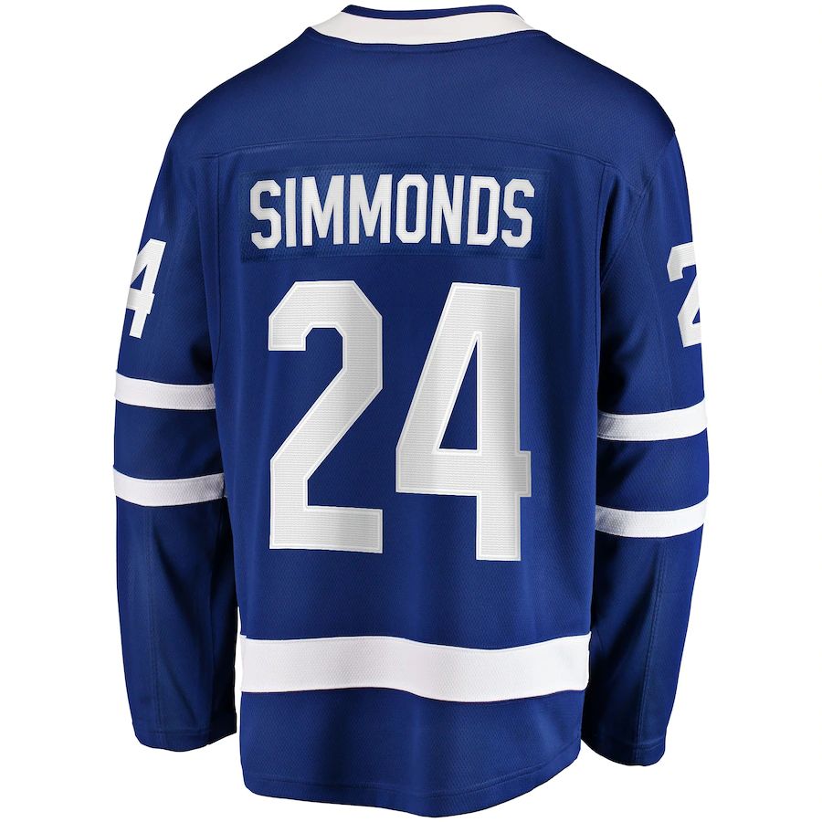 T.Maple Leafs #24 Wayne Simmonds Fanatics Branded Home Breakaway Jersey Blue Stitched American Hockey Jersey UNEC