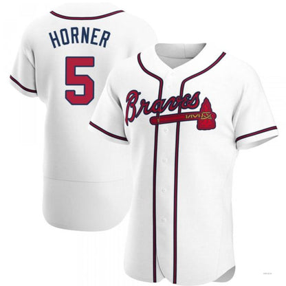 Atlanta Braves #5 Bob Horner White Home Jersey Stitches Baseball Jerseys