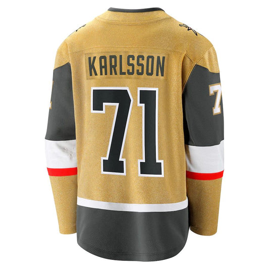 V.Golden Knights #71 William Karlsson Fanatics Branded 2020-21 Home Premier Breakaway Player Jersey Gold Hockey Jersey UNEC