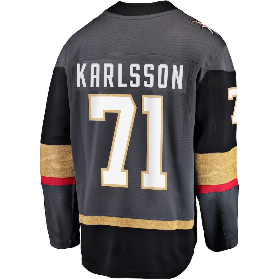 V.Golden Knights #71 William Karlsson Fanatics Branded Alternate Premier Breakaway Player Jersey  Gray Hockey Jersey UNEC