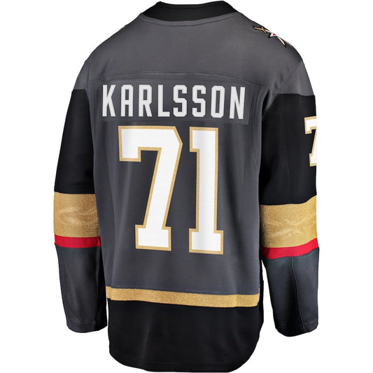 V.Golden Knights #71 William Karlsson Fanatics Branded Alternate Premier Breakaway Player Jersey  Gray Hockey Jersey UNEC