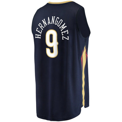 NO.Pelicans #9 Willy Hernangomez Fanatics Branded  2021-22 Fast Break Replica Jersey   Icon Edition Navy Stitched American Basketball Jersey UNEC
