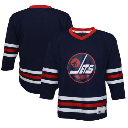 W.Jets Preschool 2021-22 Alternate Replica Jersey Navy Stitched American Hockey Jersey UNEC