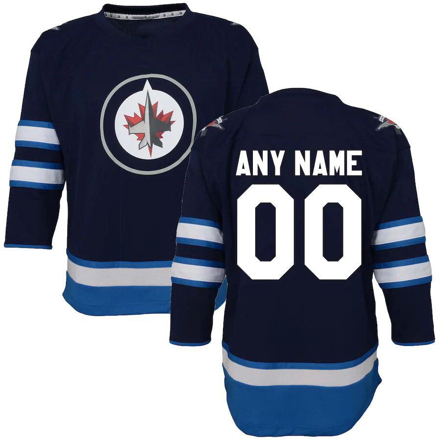 Custom W.Jets Toddler Home Replica Navy Stitched American Hockey Jersey UNEC
