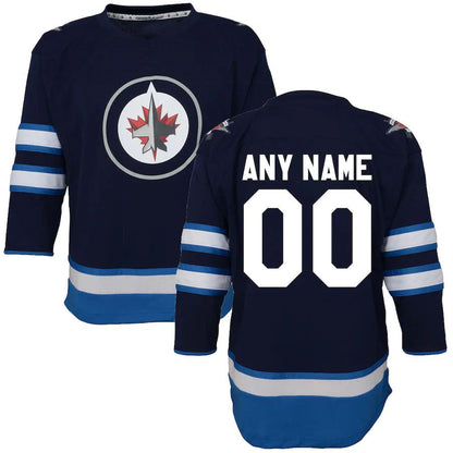 Custom W.Jets Toddler Home Replica Navy Stitched American Hockey Jersey UNEC