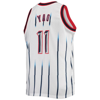 H.Rockets #11 Yao Ming Mitchell & Ness Big & Tall Hardwood Classics Swingman Jersey White Stitched American Basketball Jersey UNEC