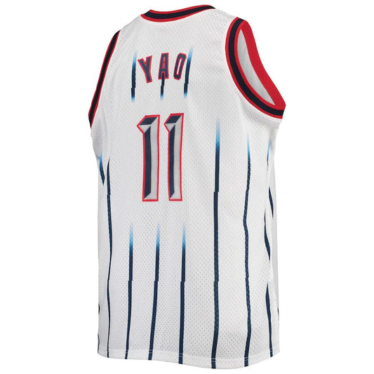H.Rockets #11 Yao Ming Mitchell & Ness Big & Tall Hardwood Classics Swingman Jersey White Stitched American Basketball Jersey UNEC