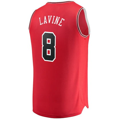 C.Bulls #8 Zach LaVine Fanatics Branded Fast Break Replica Jersey Red  Icon Edition Stitched American Basketball Jersey UNEC