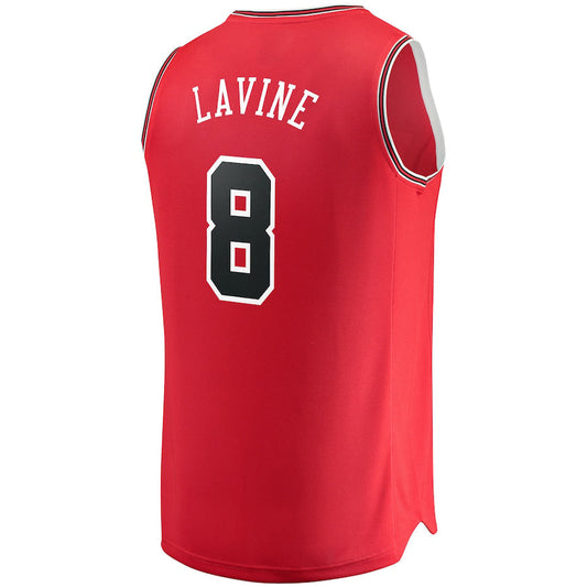 C.Bulls #8 Zach LaVine Fanatics Branded Fast Break Replica Jersey Red  Icon Edition Stitched American Basketball Jersey UNEC