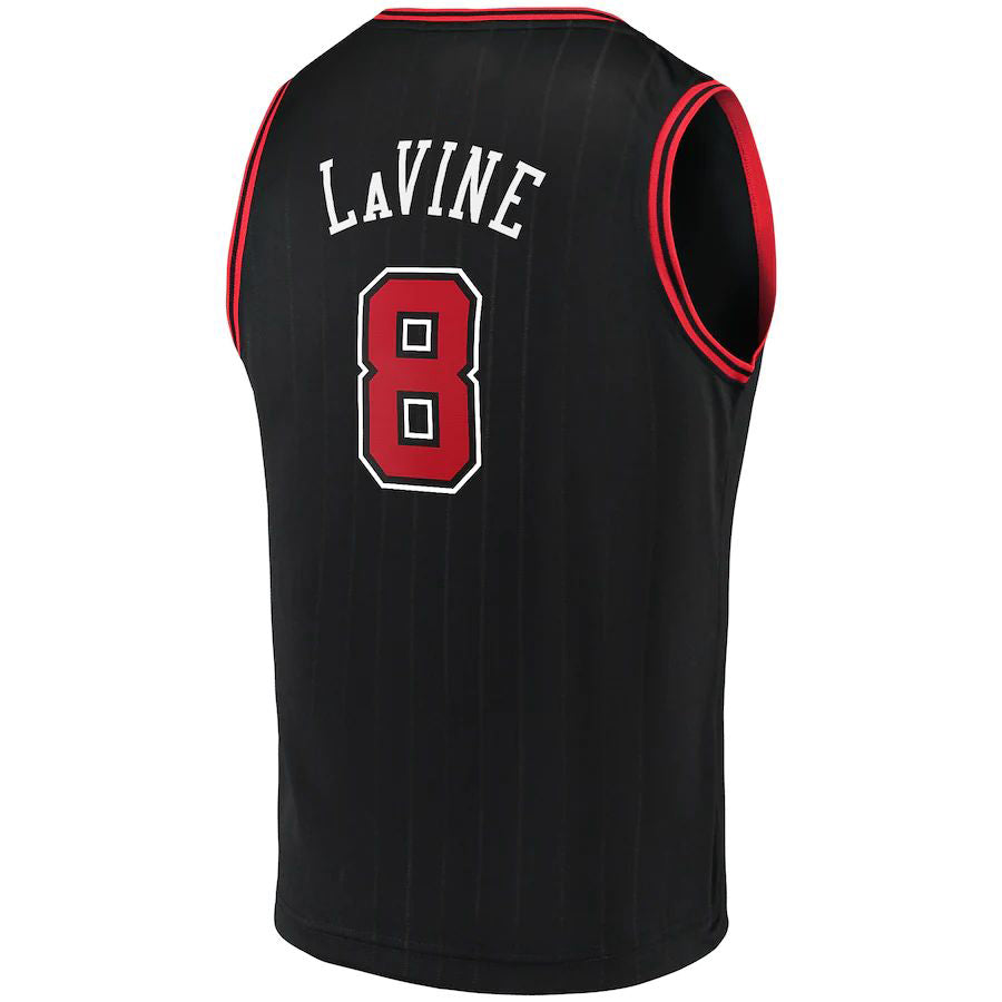 C.Bulls #8 Zach LaVine Fanatics Branded Fast Break Team Replica Jersey Black Statement Edition Stitched American Basketball Jersey UNEC