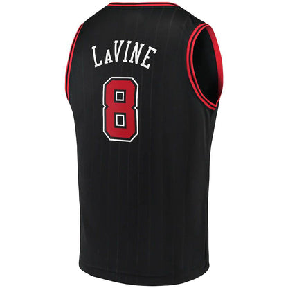 C.Bulls #8 Zach LaVine Fanatics Branded Fast Break Team Replica Jersey Black Statement Edition Stitched American Basketball Jersey UNEC