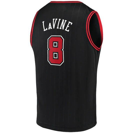 C.Bulls #8 Zach LaVine Fanatics Branded Fast Break Team Replica Jersey Black Statement Edition Stitched American Basketball Jersey UNEC