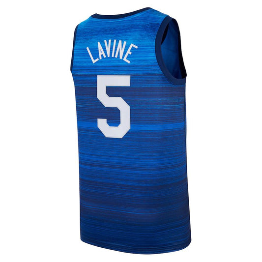 C.Bulls #5 Zach LaVine Basketball Player Jersey Navy Stitched American Basketball Jersey UNEC