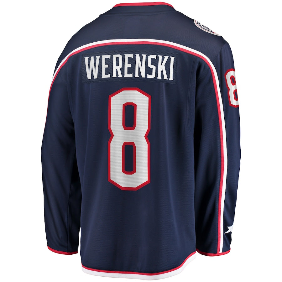 C.Blue Jackets #8 Zach Werenski Fanatics Branded Home Premier Breakaway Player Jersey Navy Stitched American Hockey Jersey UNEC