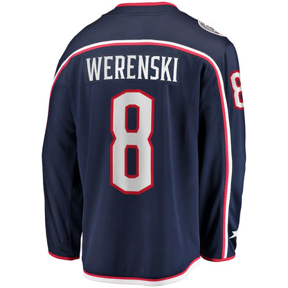 C.Blue Jackets #8 Zach Werenski Fanatics Branded Home Premier Breakaway Player Jersey Navy Stitched American Hockey Jersey UNEC