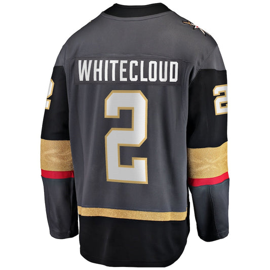 V.Golden Knights #2 Zach Whitecloud Fanatics Branded Alternate Breakaway Jersey  Gray Hockey Jersey UNEC