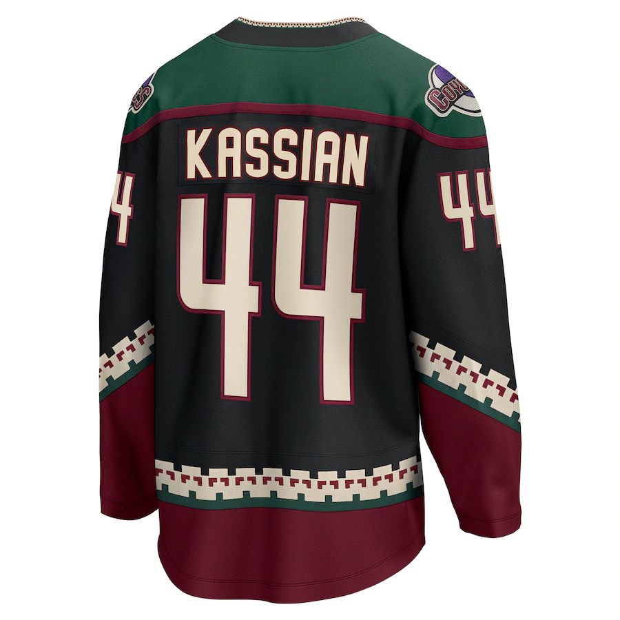 A.Coyotes #44 Zack Kassian Fanatics Branded Home Breakaway Player Jersey  Black Stitched American Hockey Jersey UNEC