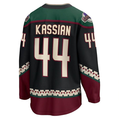A.Coyotes #44 Zack Kassian Fanatics Branded Home Breakaway Player Jersey  Black Stitched American Hockey Jersey UNEC