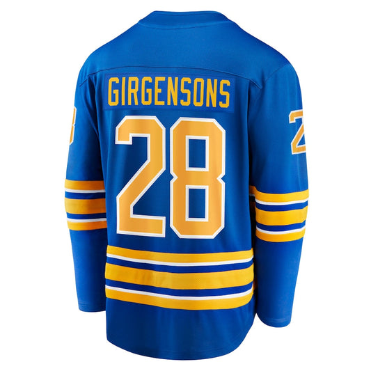 B.Sabres #28 Zemgus Girgensons Fanatics Branded Home Breakaway Player Jersey Royal Stitched American Hockey Jersey UNEC