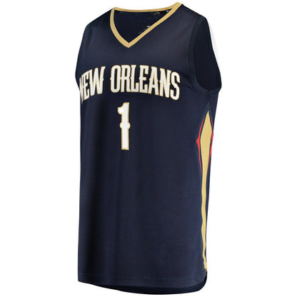 NO.Pelicans #1 Zion Williamson Fanatics Branded  Fast Break Replica Player Jersey Icon Edition Navy Stitched American Basketball Jersey UNEC