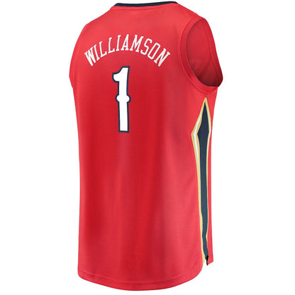 NO.Pelicans #1 Zion Williamson Fanatics Branded  Replica Fast Break Jersey Red Statement Edition Stitched American Basketball Jersey UNEC