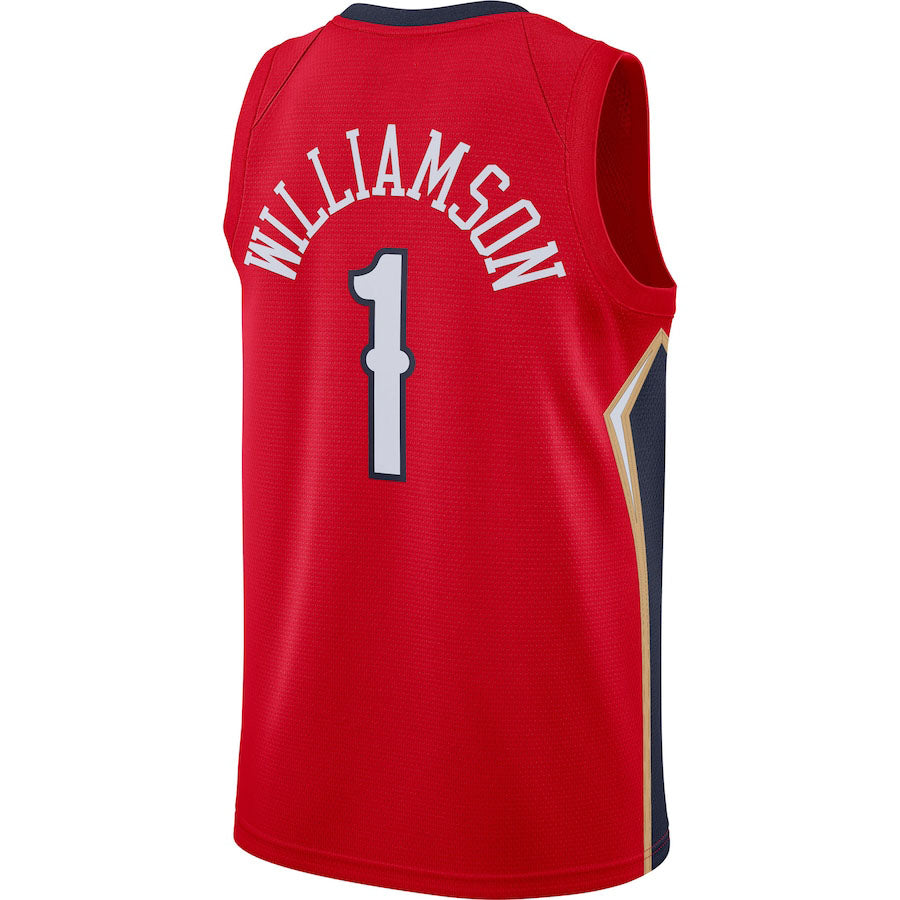 NO.Pelicans #1 Zion Williamson Jordan Brand 2020-21 Swingman Jersey Statement Edition Red Statement Edition Stitched American Basketball Jersey UNEC