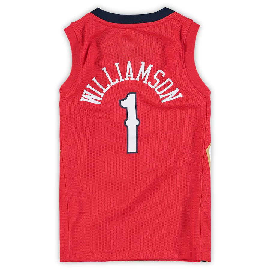 NO.Pelicans #1 Zion Williamson Jordan Brand Preschool 2020-21 Fast Break Replica Jersey Statement Edition Red Statement Edition Stitched American Basketball Jersey UNEC