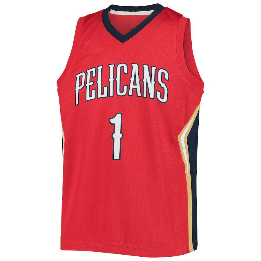 NO.Pelicans #1 Zion Williamson Jordan Brand 2020-21 Swingman Player Jersey Statement Edition Red Stitched American Basketball Jersey UNEC