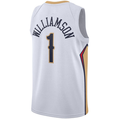 NO.Pelicans #1 Zion Williamson 2019-2020 Swingman Jersey Association Edition  White Stitched American Basketball Jersey UNEC