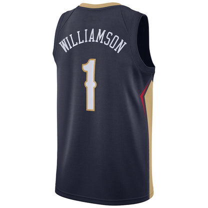 NO.Pelicans #1 Zion Williamson 2019  Draft First Round Pick Swingman Jersey Icon Edition Navy Stitched American Basketball Jersey UNEC