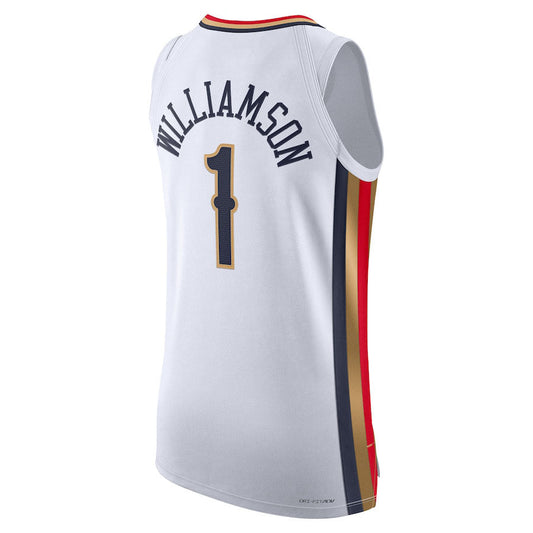 NO.Pelicans #1 Zion Williamson 2021-22 Authentic Player Jersey City Edition White Stitched American Basketball Jersey UNEC