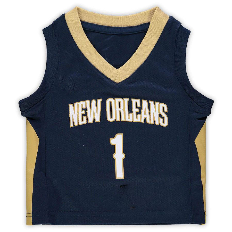 NO.Pelicans #1 Zion Williamson Infant Replica Jersey Icon Edition Navy Stitched American Basketball Jersey UNEC