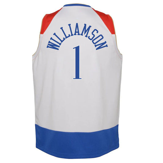 NO.Pelicans #1 Zion Williamson Preschool 2020-21 Swingman Jersey City Edition White Stitched American Basketball Jersey UNEC